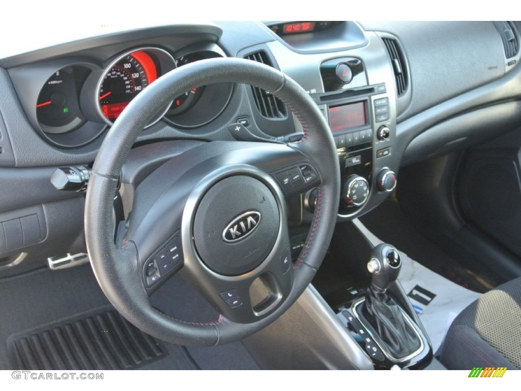 2012 Kia Forte SX Black Steering Wheel Photo #79179533