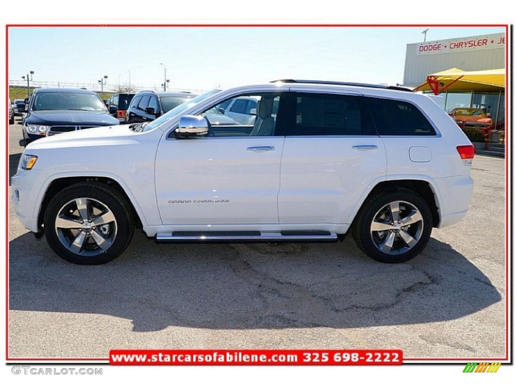 2014 Grand Cherokee Overland 4x4 - Bright White / Overland Nepal Jeep Brown Light Frost photo #3