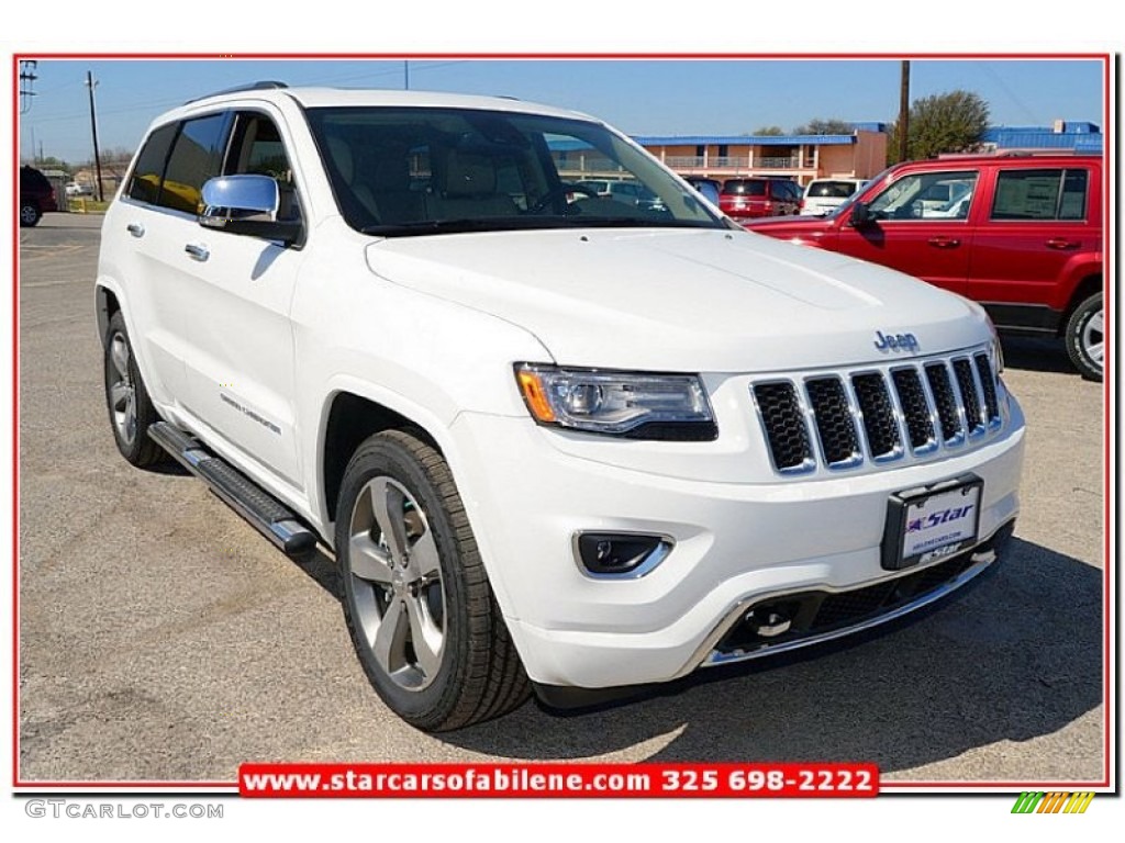 2014 Grand Cherokee Overland 4x4 - Bright White / Overland Nepal Jeep Brown Light Frost photo #10
