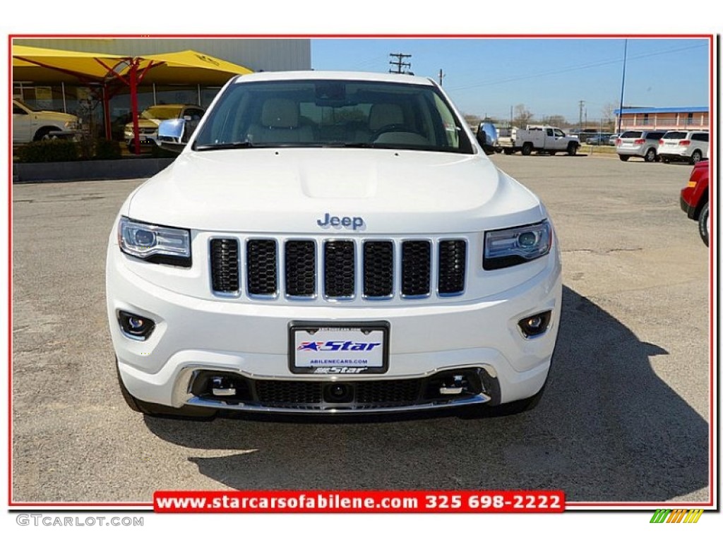 2014 Grand Cherokee Overland 4x4 - Bright White / Overland Nepal Jeep Brown Light Frost photo #11