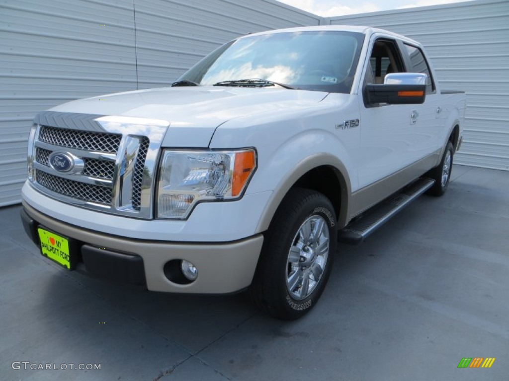 2010 F150 Lariat SuperCrew - Oxford White / Tan photo #7