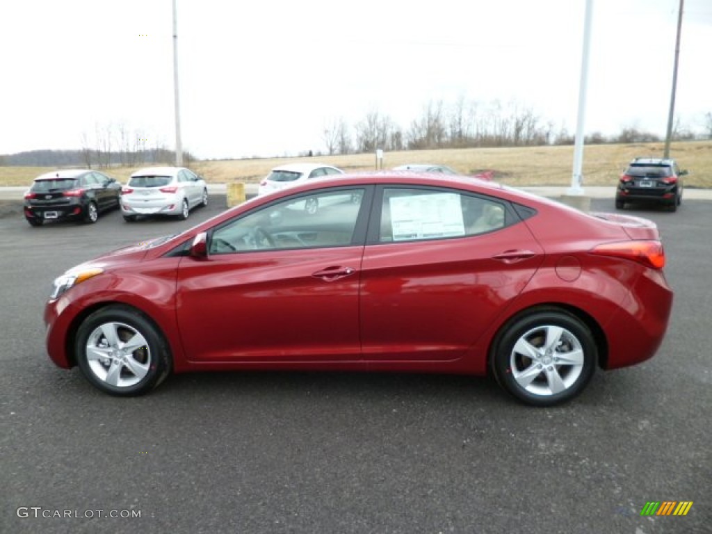 2013 Elantra GLS - Sparkling Ruby / Beige photo #4