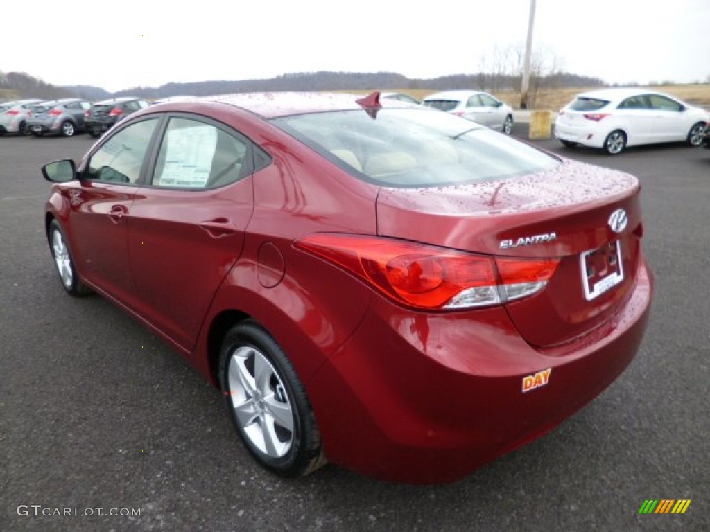 2013 Elantra GLS - Sparkling Ruby / Beige photo #5
