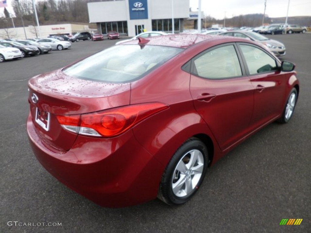 2013 Elantra GLS - Sparkling Ruby / Beige photo #7