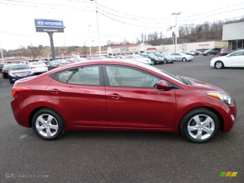 2013 Elantra GLS - Sparkling Ruby / Beige photo #8