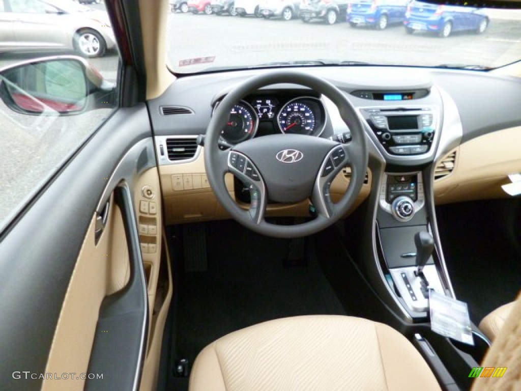 2013 Elantra GLS - Sparkling Ruby / Beige photo #14