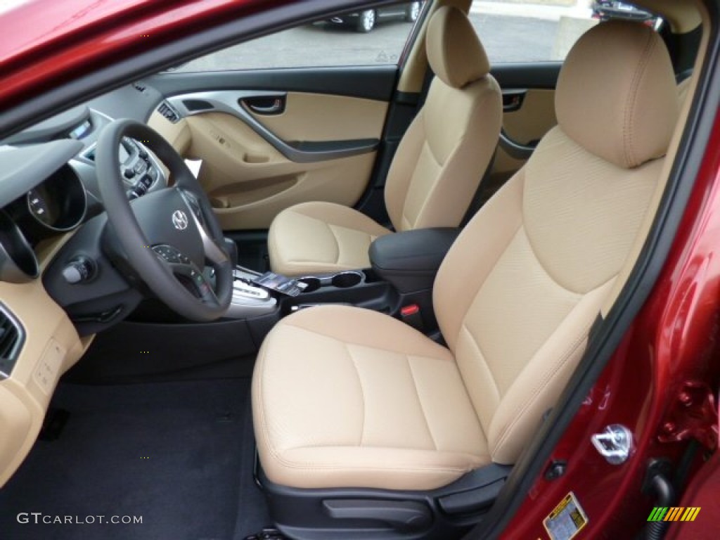 2013 Elantra GLS - Sparkling Ruby / Beige photo #15