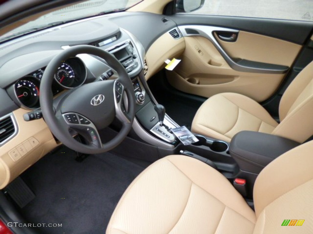 2013 Elantra GLS - Sparkling Ruby / Beige photo #16