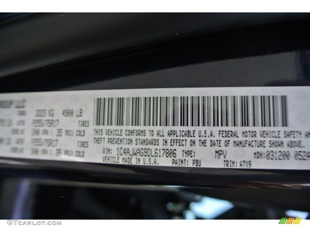 2013 Wrangler Sport S 4x4 - True Blue Pearl / Black photo #8