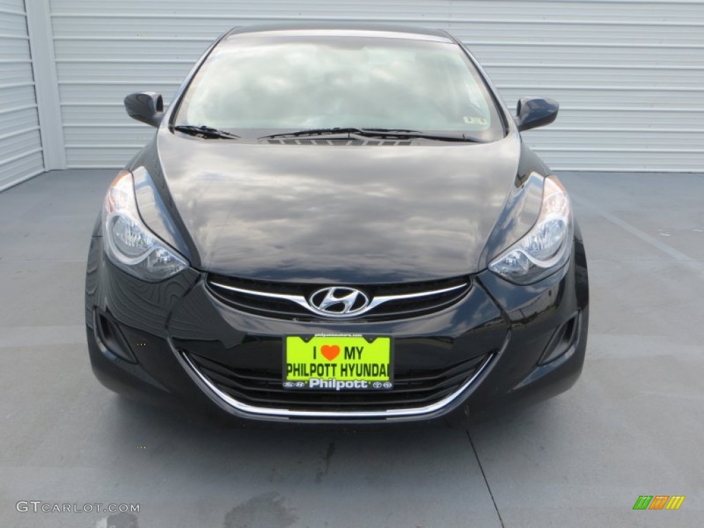 2013 Elantra Limited - Midnight Black / Gray photo #8