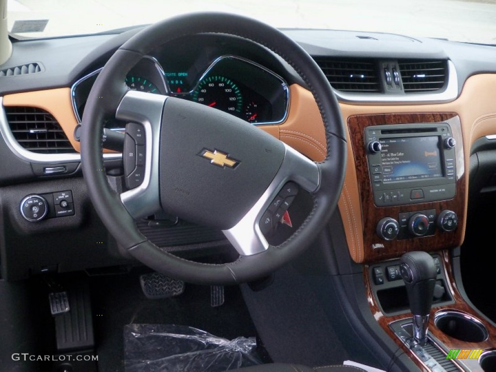 2013 Chevrolet Traverse LT AWD Ebony/Mojave Steering Wheel Photo #79194742