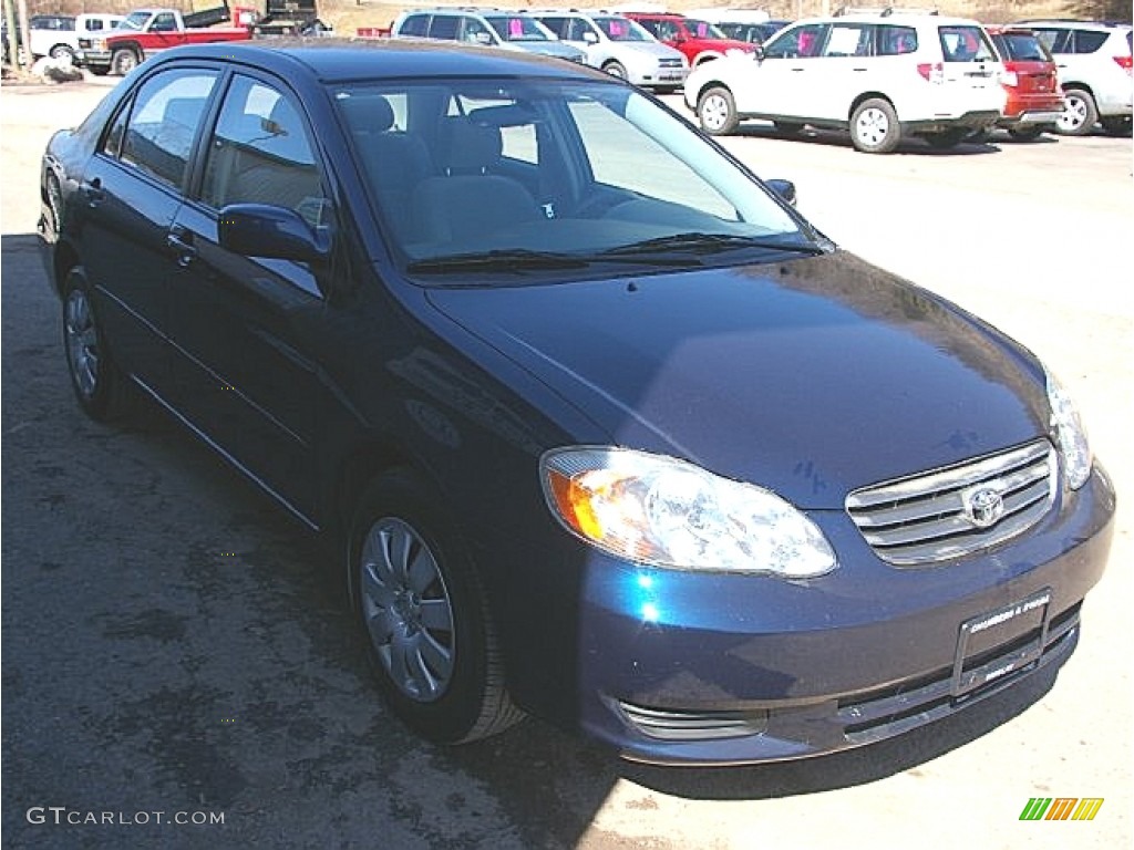 2004 Corolla LE - Indigo Ink Blue Pearl / Light Gray photo #11