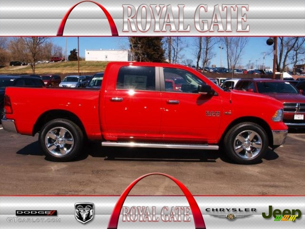 2013 1500 Big Horn Crew Cab 4x4 - Flame Red / Black/Diesel Gray photo #1