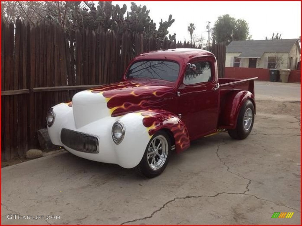 1938 Custom Pickup - Candy Apple Red / Gray photo #1