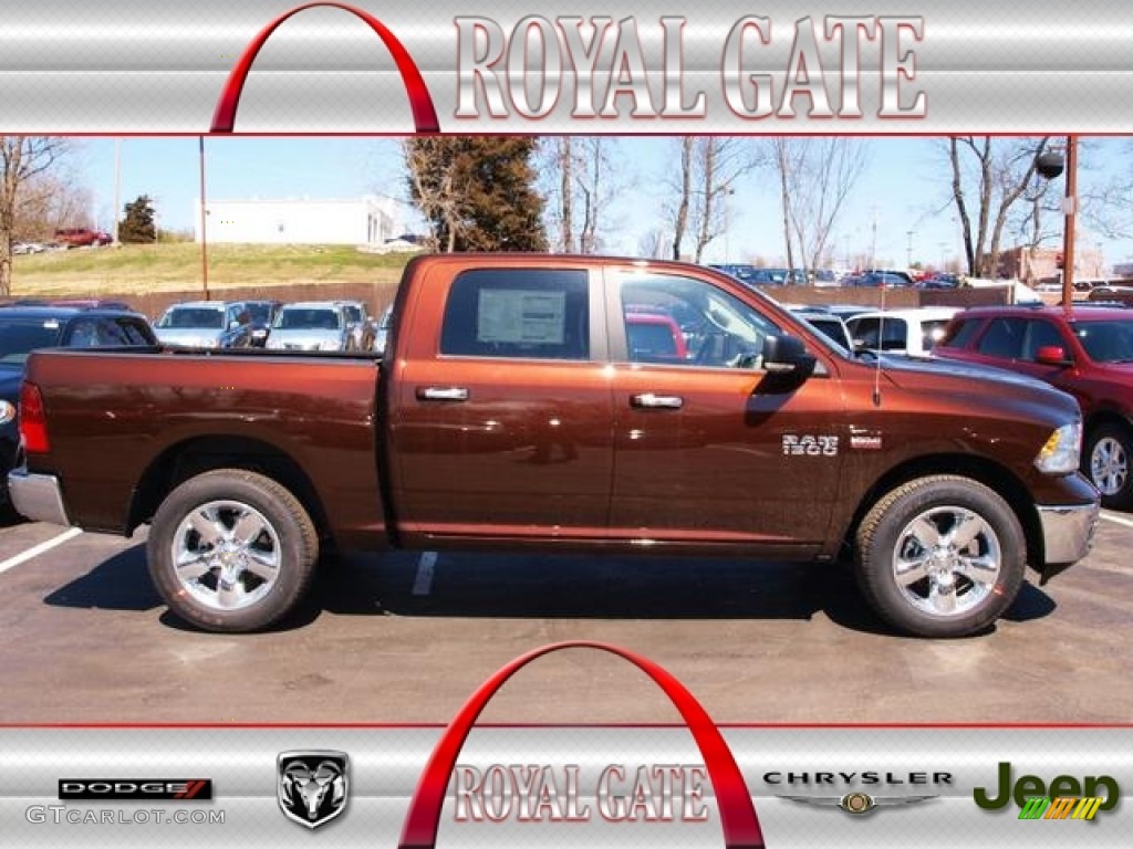 2013 1500 SLT Crew Cab 4x4 - Western Brown Pearl / Canyon Brown/Light Frost Beige photo #1