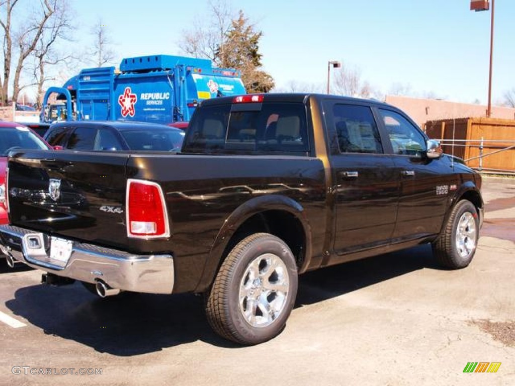 2013 1500 Laramie Crew Cab 4x4 - Black Gold Pearl / Canyon Brown/Light Frost Beige photo #3