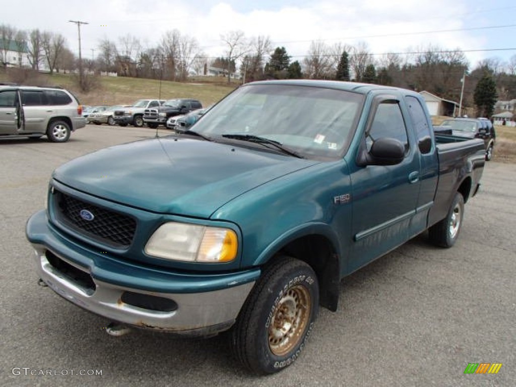 1997 F150 XLT Extended Cab 4x4 - Pacific Green Metallic / Medium Graphite photo #3