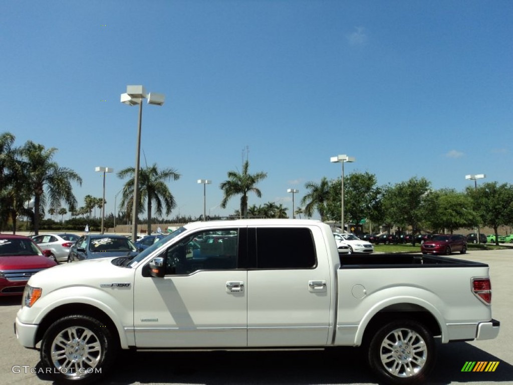 2011 F150 Platinum SuperCrew - White Platinum Metallic Tri-Coat / Sienna Brown/Black photo #13