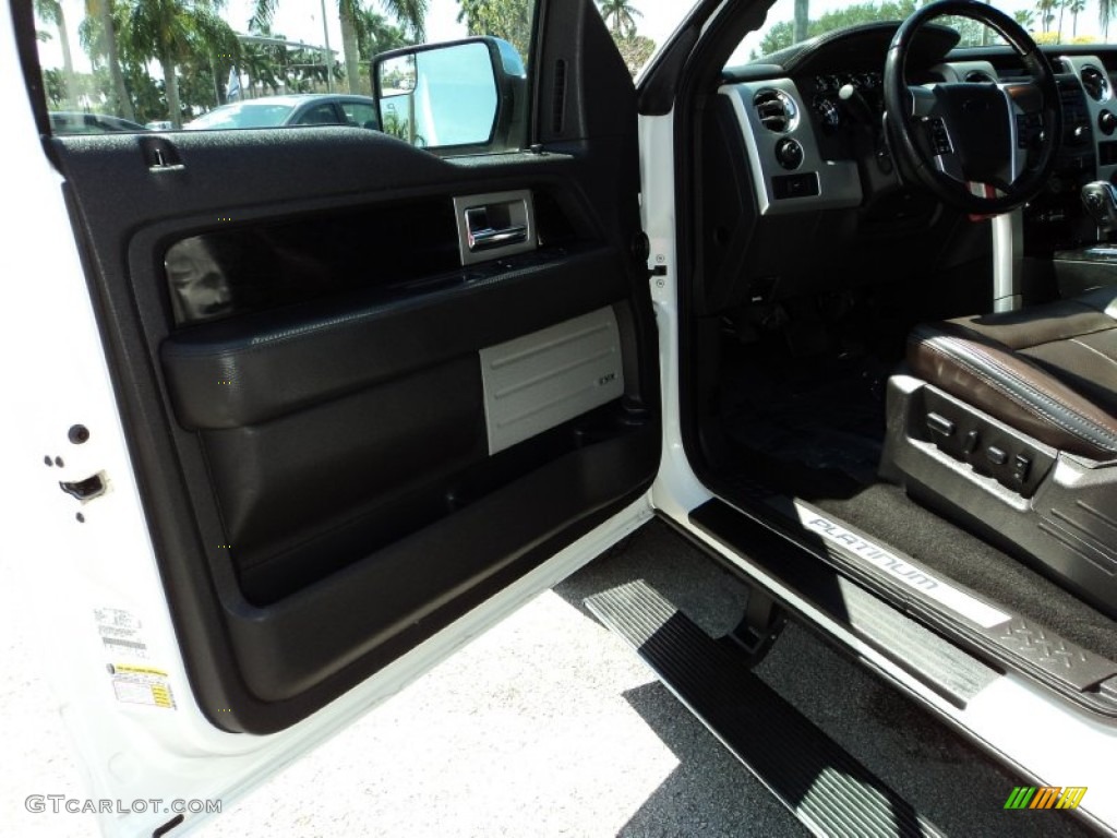 2011 F150 Platinum SuperCrew - White Platinum Metallic Tri-Coat / Sienna Brown/Black photo #18