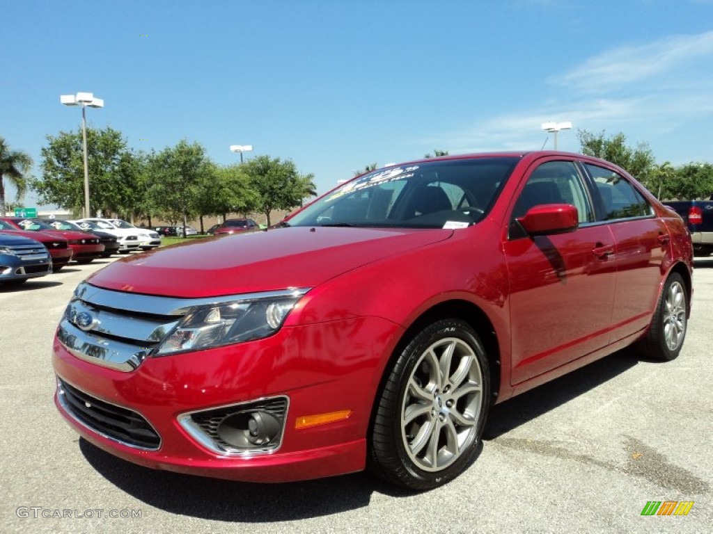 2011 Fusion SE - Red Candy Metallic / Charcoal Black photo #13