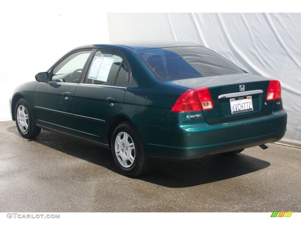2002 Civic LX Sedan - Clover Green Metallic / Beige photo #2