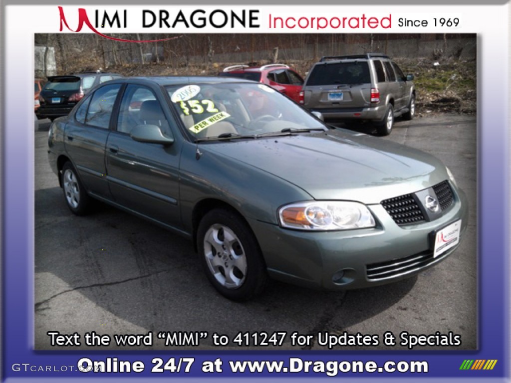 2005 Sentra 1.8 S - Jaded Green / Taupe photo #4