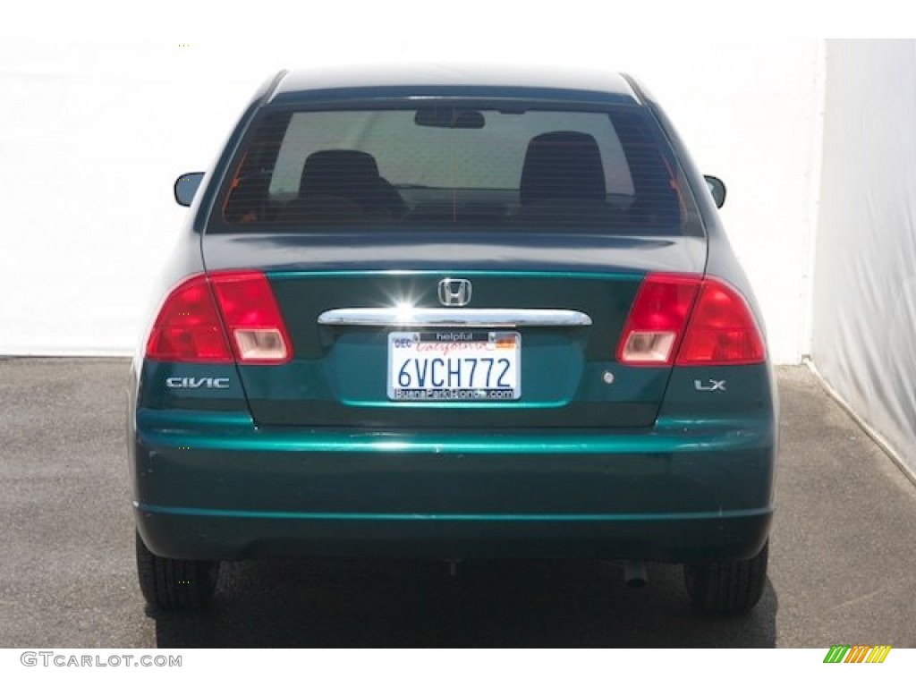 2002 Civic LX Sedan - Clover Green Metallic / Beige photo #9