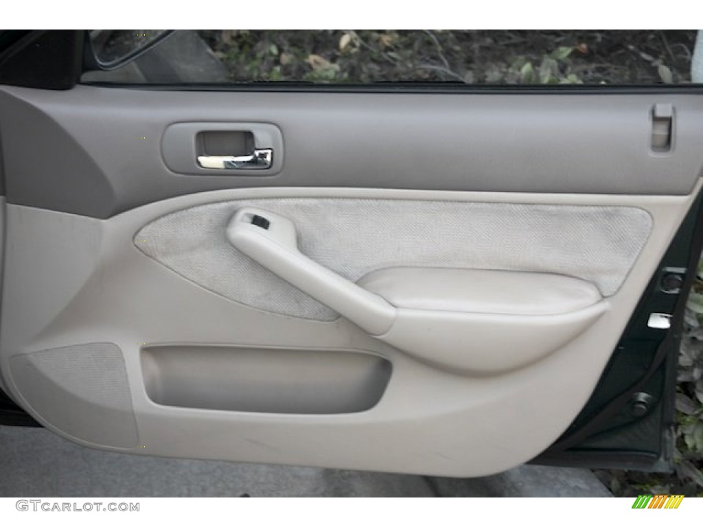 2002 Civic LX Sedan - Clover Green Metallic / Beige photo #27
