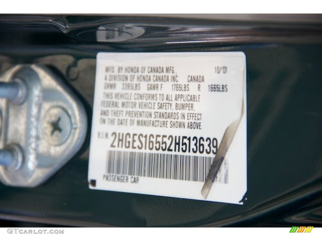 2002 Civic LX Sedan - Clover Green Metallic / Beige photo #33