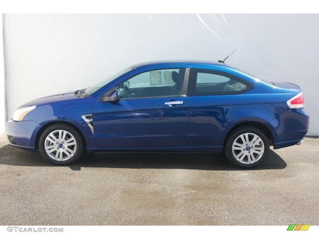 2008 Focus SE Coupe - Vista Blue Metallic / Charcoal Black photo #8