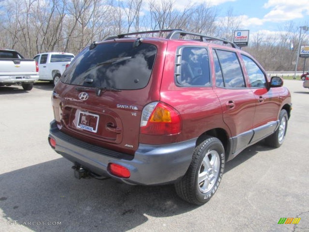 2003 Santa Fe GLS 4WD - Merlot Red / Gray photo #7