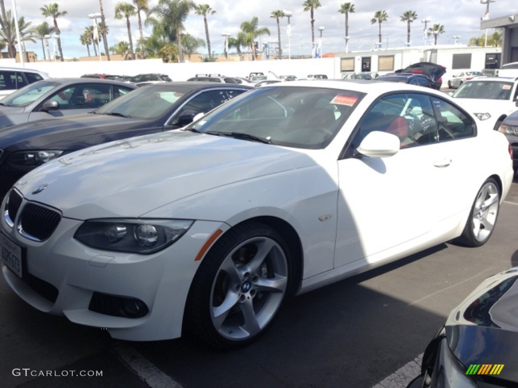 2011 3 Series 335i Coupe - Alpine White / Coral Red/Black Dakota Leather photo #2