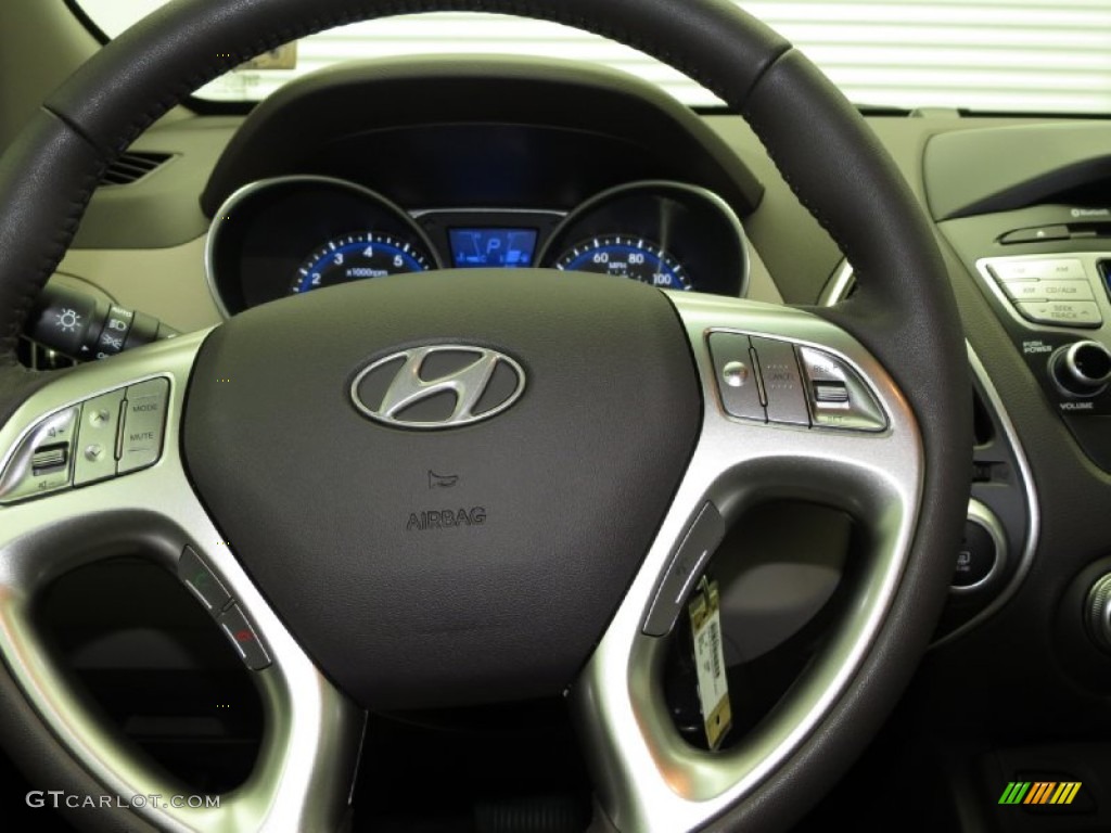 2013 Hyundai Tucson GLS Taupe Steering Wheel Photo #79216066