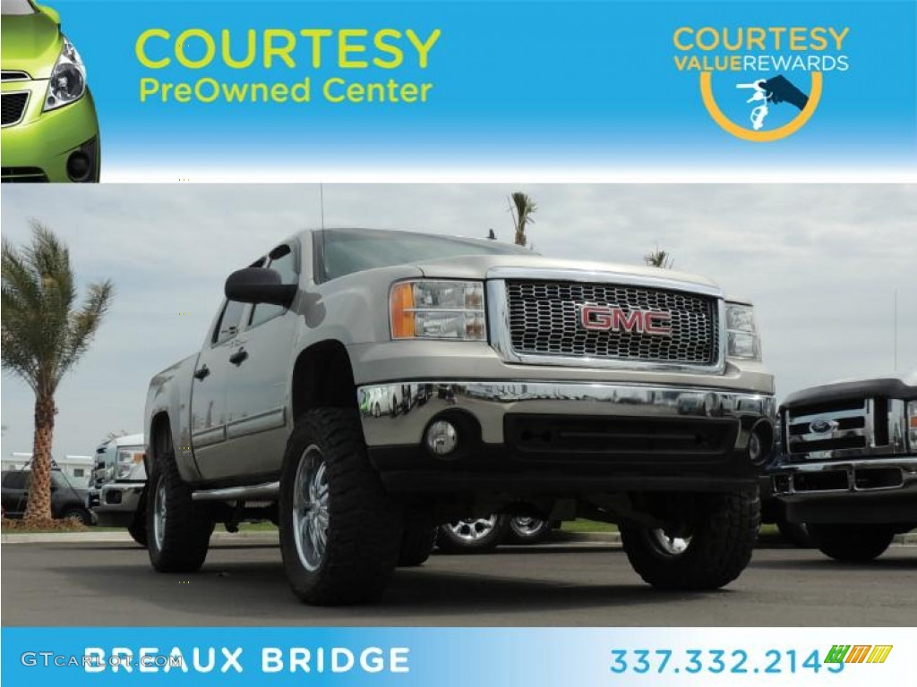 2008 Sierra 1500 SLE Crew Cab 4x4 - Silver Birch Metallic / Ebony photo #1