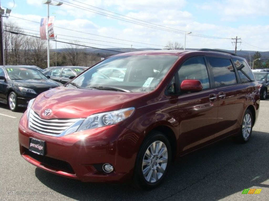 2011 Sienna Limited AWD - Salsa Red Pearl / Bisque photo #3