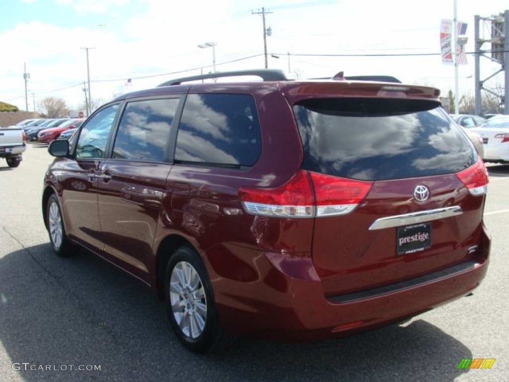 2011 Sienna Limited AWD - Salsa Red Pearl / Bisque photo #4