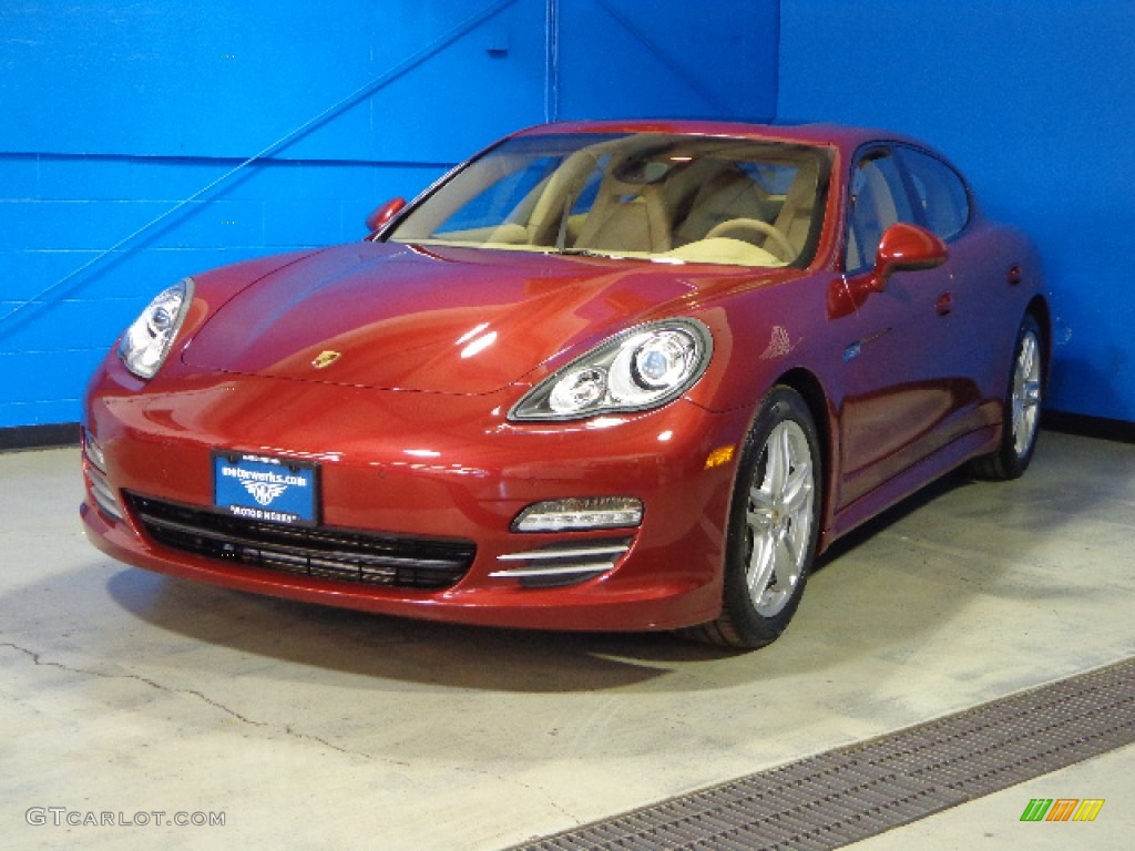 2011 Panamera 4 - Ruby Red Metallic / Luxor Beige photo #3