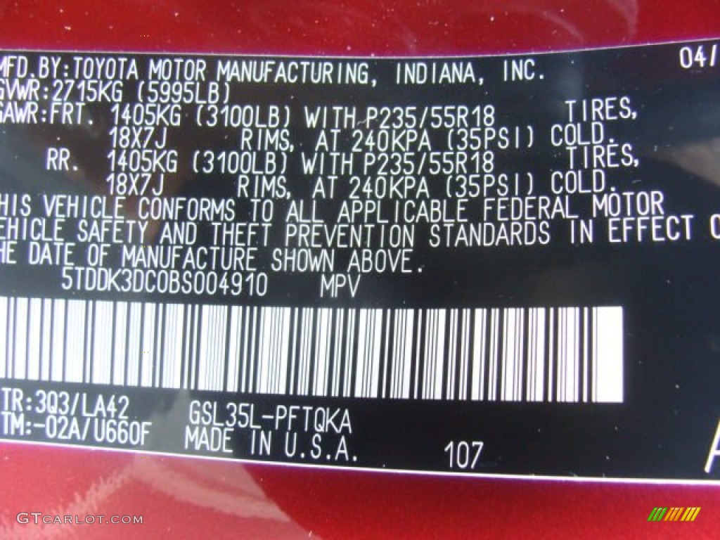 2011 Sienna Limited AWD - Salsa Red Pearl / Bisque photo #15