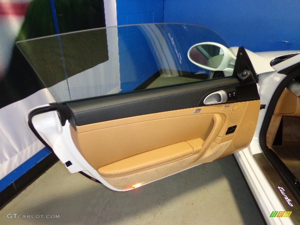 2010 Porsche 911 Turbo Coupe Sand Beige Door Panel Photo #79221714