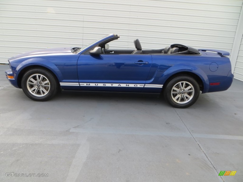 2005 Mustang V6 Premium Convertible - Sonic Blue Metallic / Dark Charcoal photo #40