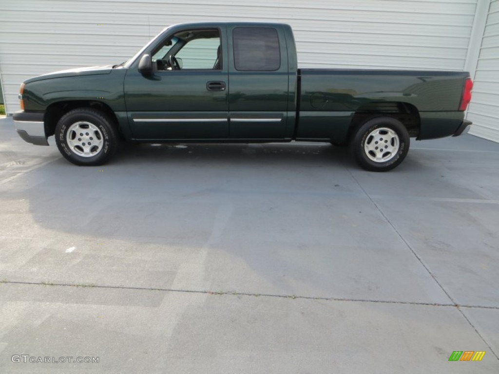 2004 Silverado 1500 LS Extended Cab - Dark Green Metallic / Dark Charcoal photo #6