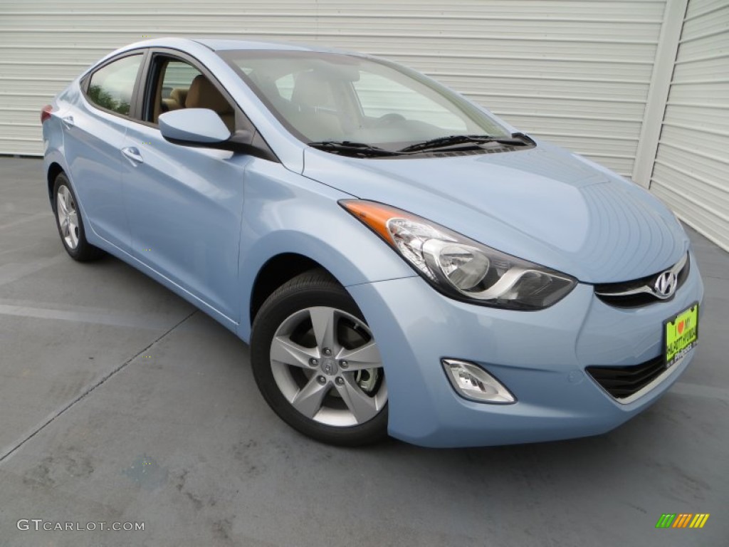 2013 Elantra GLS - Blue Sky Metallic / Beige photo #2