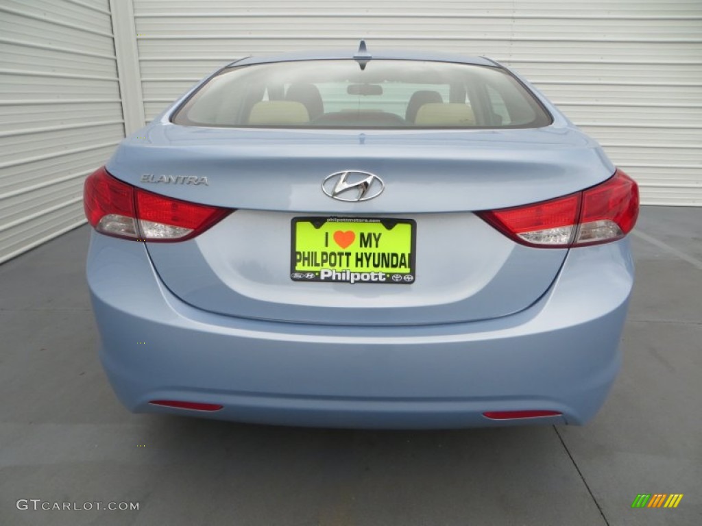 2013 Elantra GLS - Blue Sky Metallic / Beige photo #5