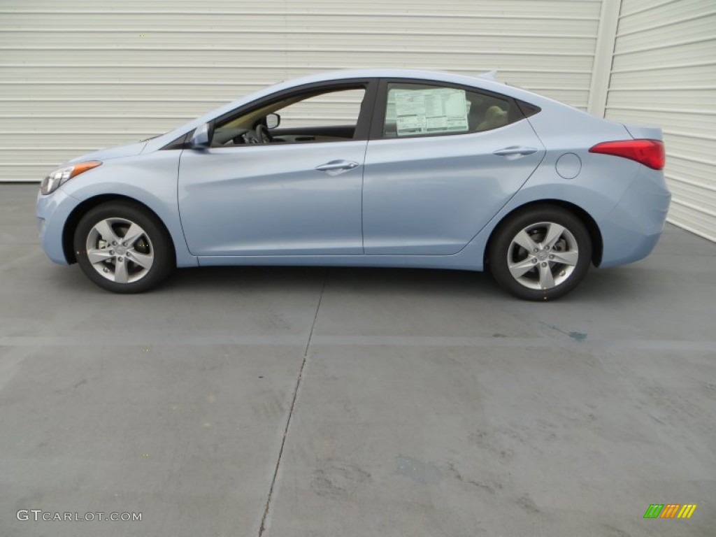 2013 Elantra GLS - Blue Sky Metallic / Beige photo #7
