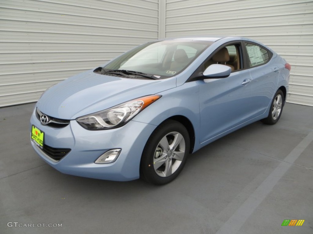 2013 Elantra GLS - Blue Sky Metallic / Beige photo #8