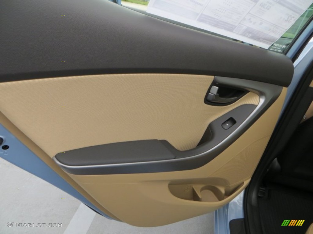 2013 Elantra GLS - Blue Sky Metallic / Beige photo #18
