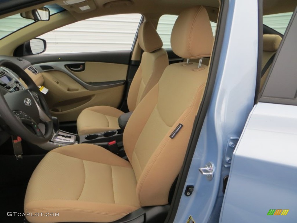 2013 Elantra GLS - Blue Sky Metallic / Beige photo #21