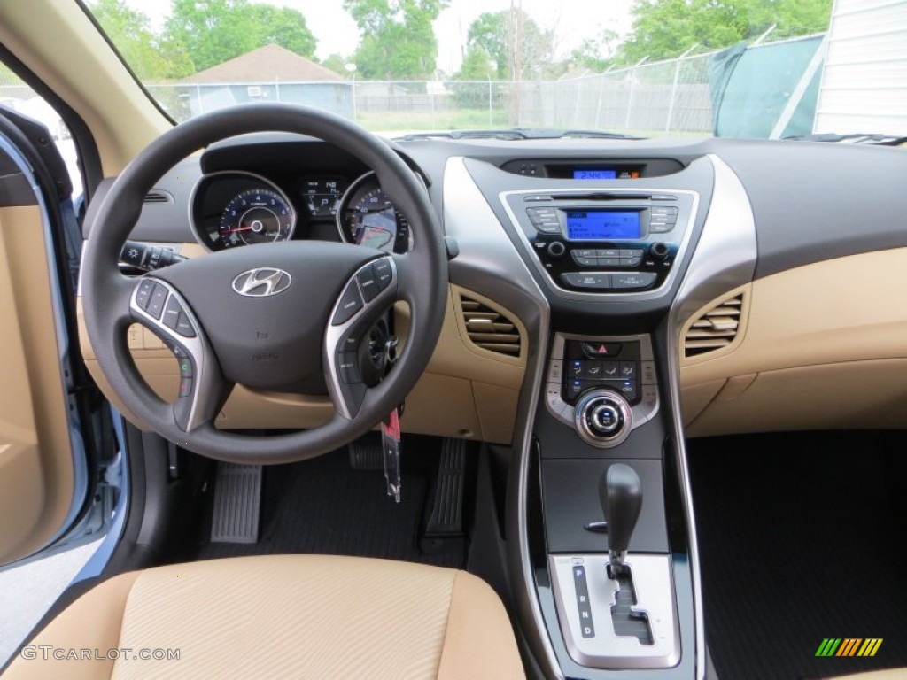 2013 Elantra GLS - Blue Sky Metallic / Beige photo #23