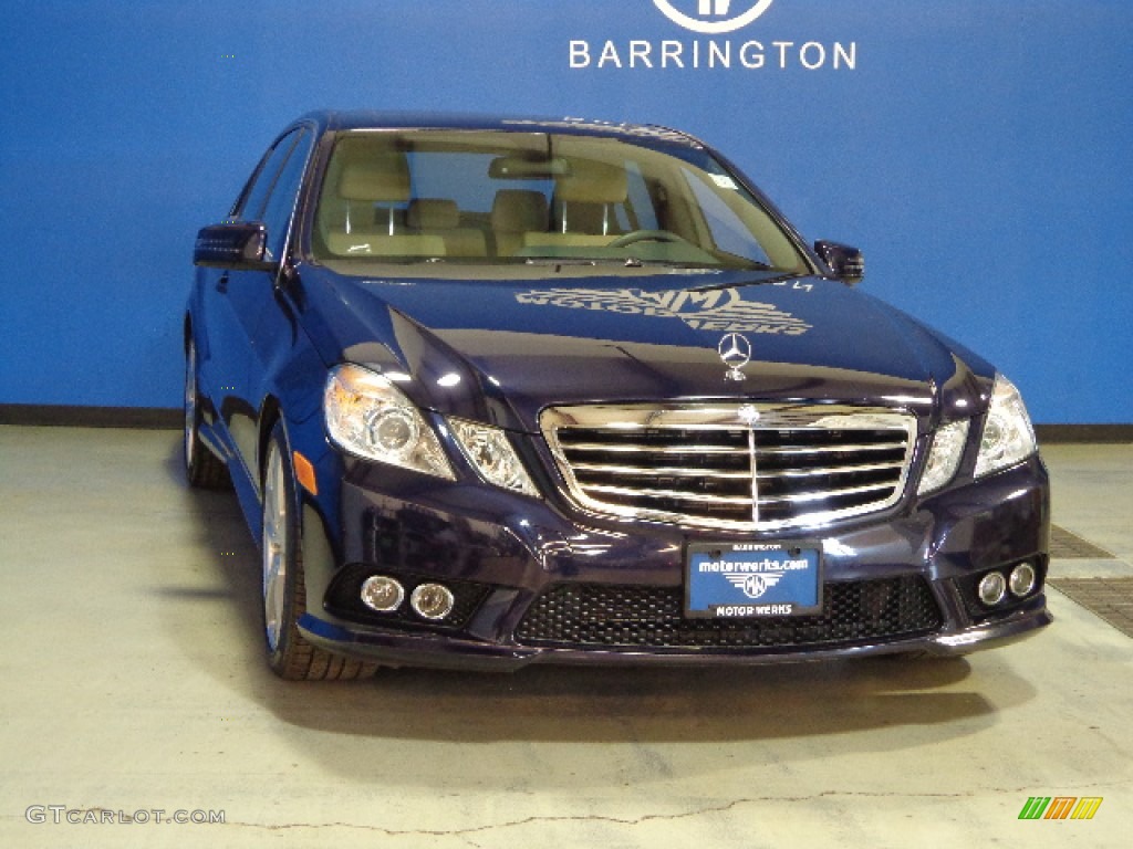 2010 E 350 4Matic Sedan - Capri Blue Metallic / Almond Beige photo #1