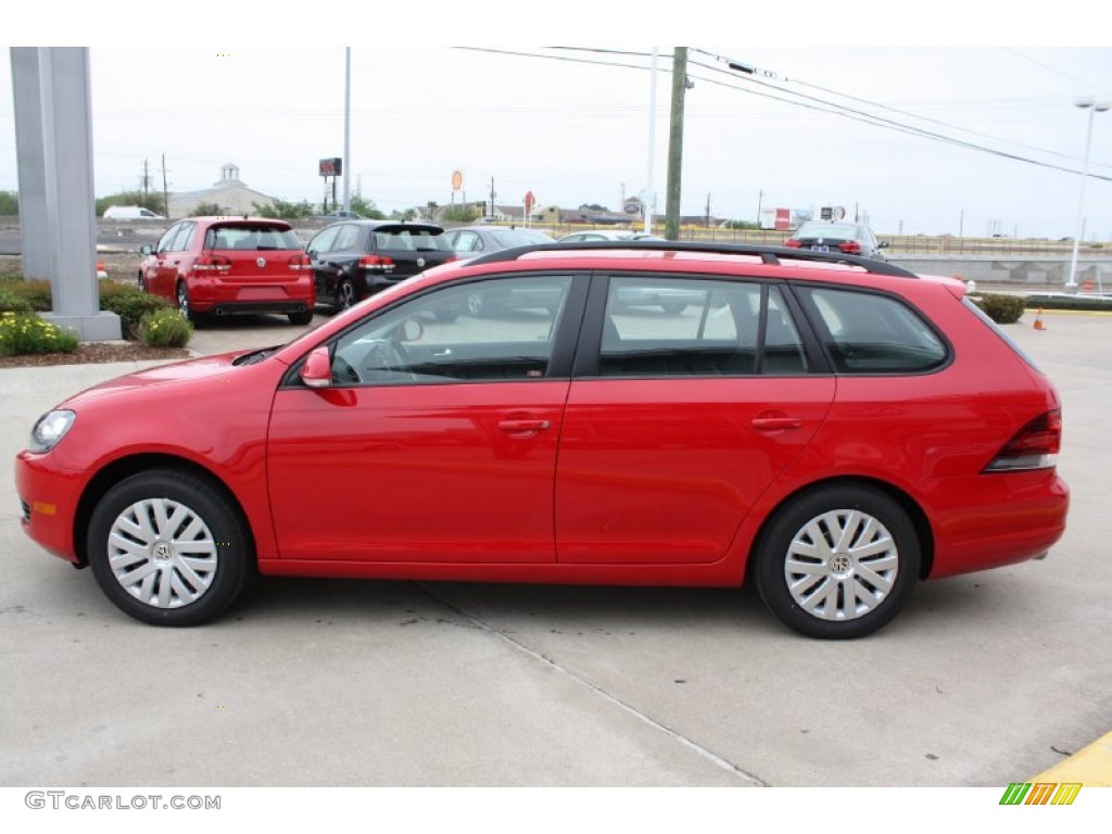 Tornado Red 2013 Volkswagen Jetta S SportWagen Exterior Photo #79226677